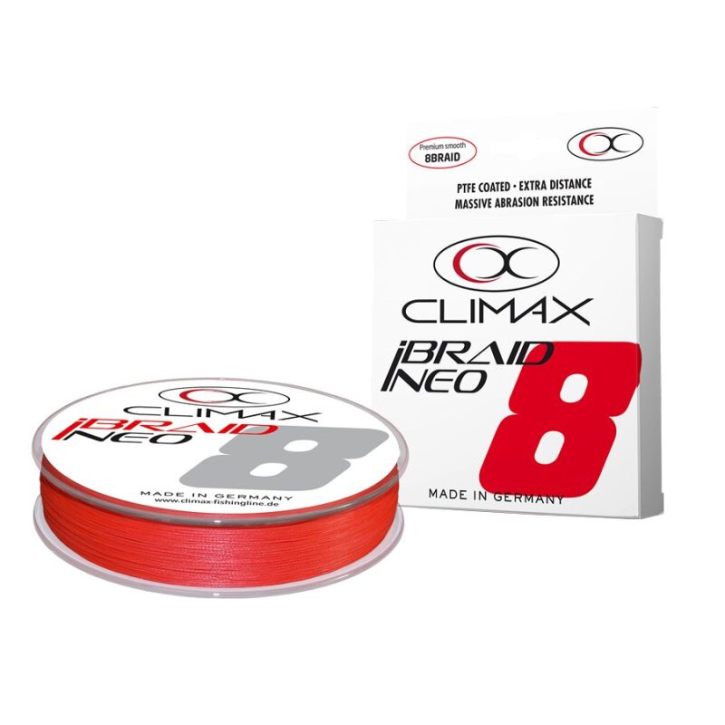 CLIMAX iBraid NEO 0,08mm 4,9kg 135m Fluo-Red (0,18 € pro 1 m)