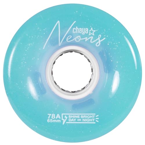 Chaya Roller Skate Rolle Neon LED blau, 65mm*38mm / 78A, Outdoor Elite Performance, 4er-Pack von Chaya