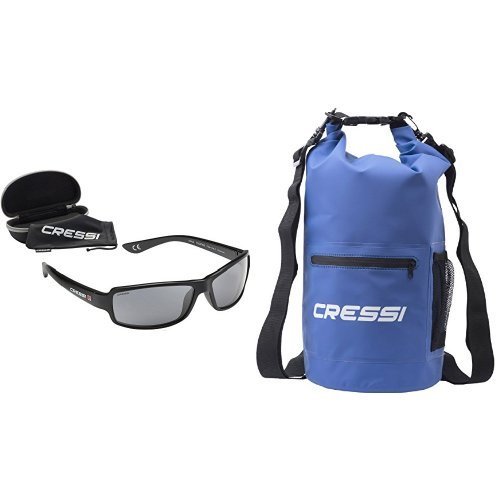 Cressi Ninja Schwimmend Sonnenbrille Erwachsene Polarisierte + Dry Bag with Zip - Wasserdichte Taschen mit langem verstellbaren Schulterriemen, für Tauchen, Bootfahren, Kajak, Rafting, Snowboarden