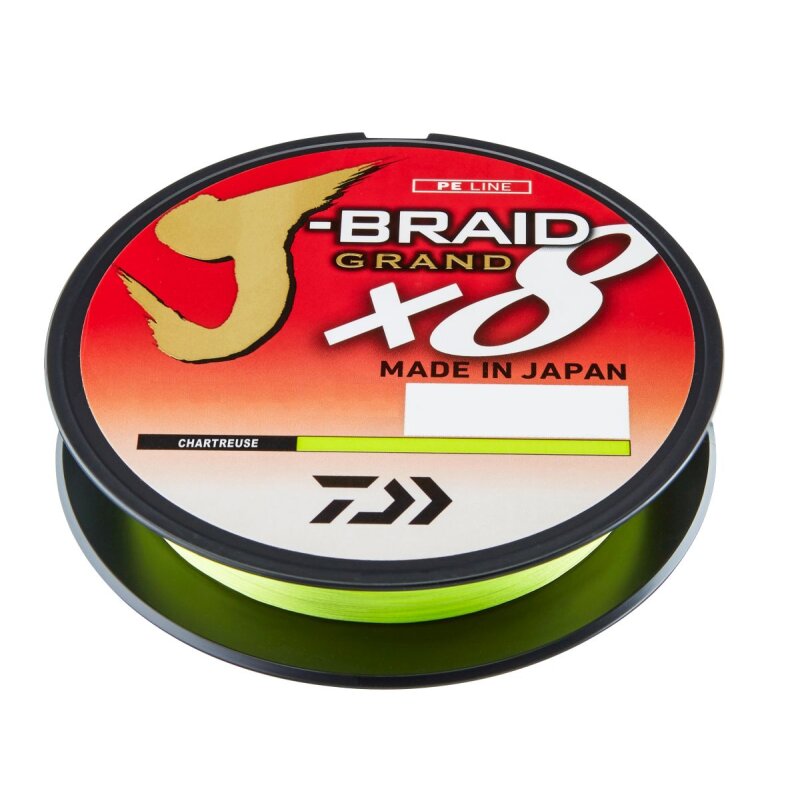 DAIWA J-Braid Grand X8E 0,1mm 7kg 135m Chartreuse (0,11 € pro 1 m)