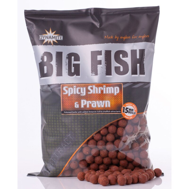 DYNAMITE BAITS Big Fish Boilies Spicy Shrimp & Prawn 15mm... (9,66 € pro 1 kg)