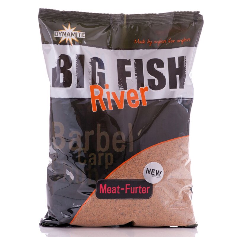 DYNAMITE BAITS Big Fish River Groundbait Meat-Furter 1,8kg (5,08 € pro 1 kg)