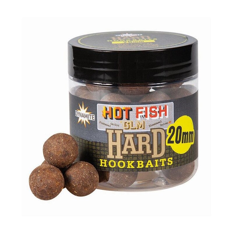 DYNAMITE BAITS Hard Hookbaits Hot Fish & GLM 20mm 150g (55,27 € pro 1 kg)