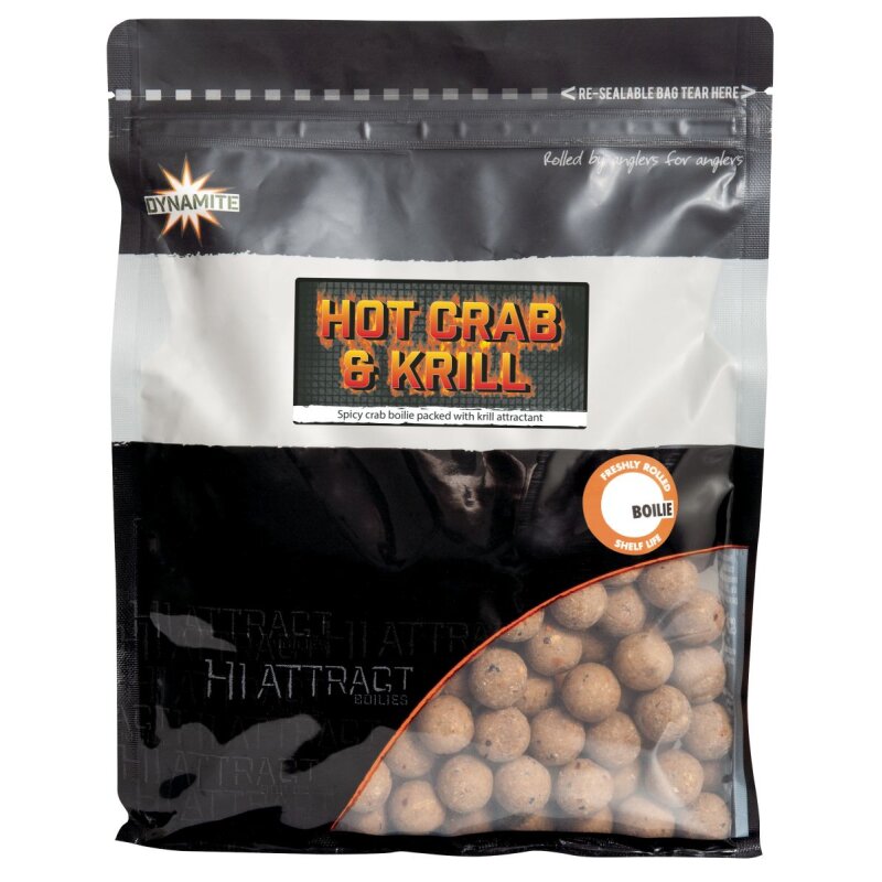 DYNAMITE BAITS Boilies Hot Crab & Krill 15mm 1,8kg (9,66 € pro 1 kg)