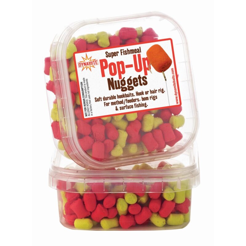 DYNAMITE BAITS Super Fishmeal Nuggets Pop Up 60g Rot/Gelb (83,50 € pro 1 kg)