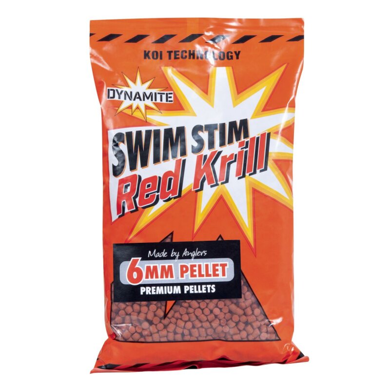 DYNAMITE BAITS Swim Stim Pellets Red Krill 6mm 900g (7,28 € pro 1 kg)