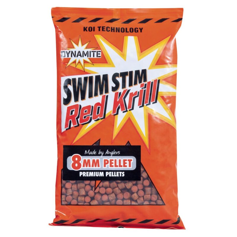 DYNAMITE BAITS Swim Stim Pellets Red Krill 8mm 900g (7,28 € pro 1 kg)