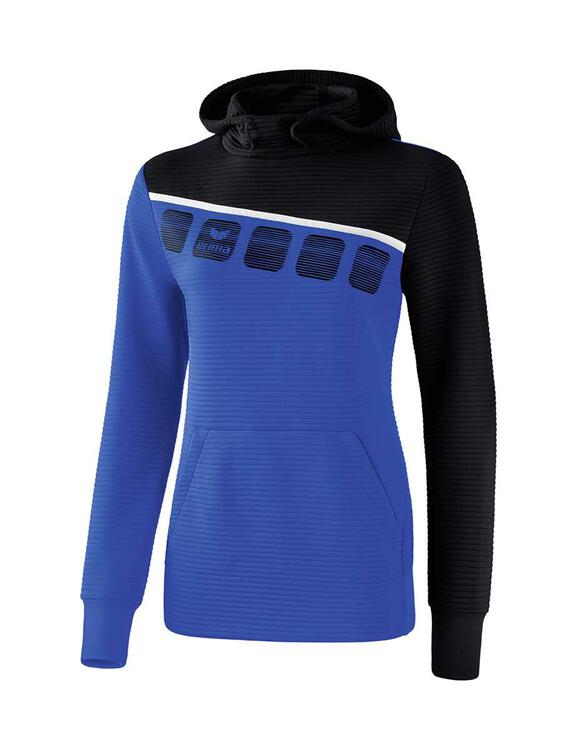 Erima 5-C Kapuzensweat Damen new royal/schwarz/wei? 1071910 Gr. 34