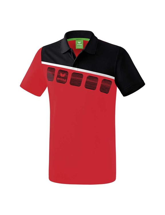 Erima 5-C Poloshirt Erwachsene rot/schwarz/wei? 1111902 Gr. S