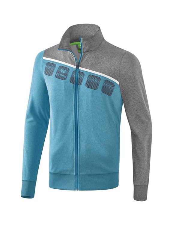 Erima 5-C Polyesterjacke Erwachsene oriental blue melange/grau...