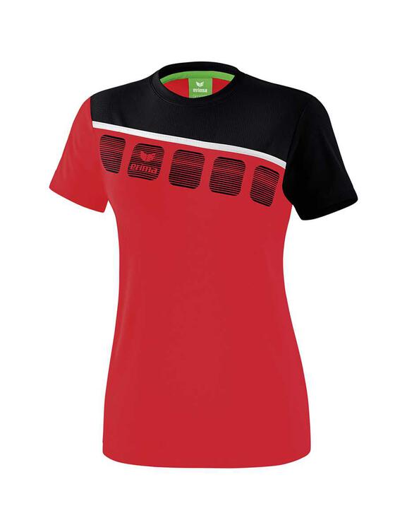 Erima 5-C T-Shirt Damen rot/schwarz/wei? 1081912 Gr. 34