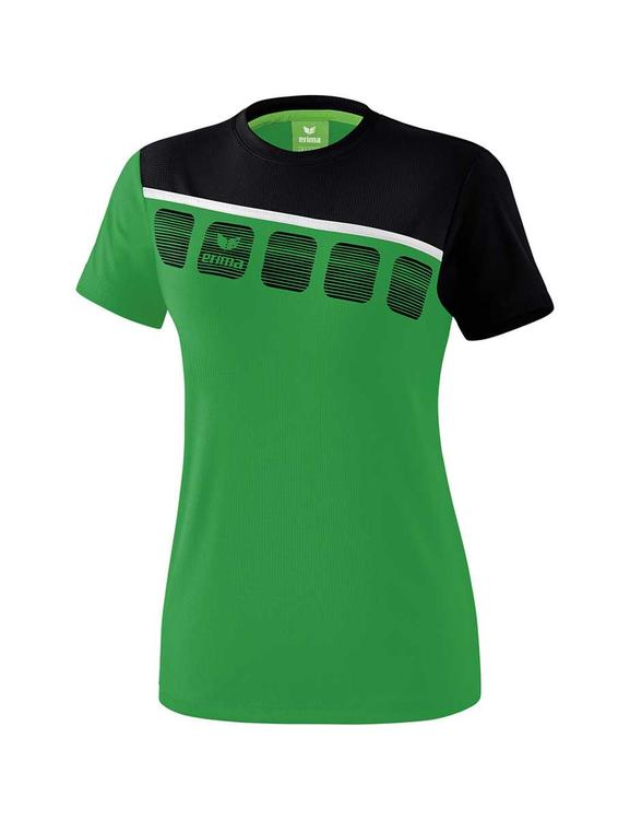 Erima 5-C T-Shirt Damen smaragd/schwarz/wei? 1081915 Gr. 38