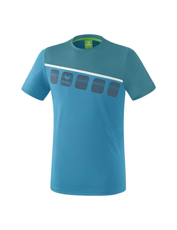 Erima 5-C T-Shirt Erwachsene oriental blue/colonial blue/wei?...