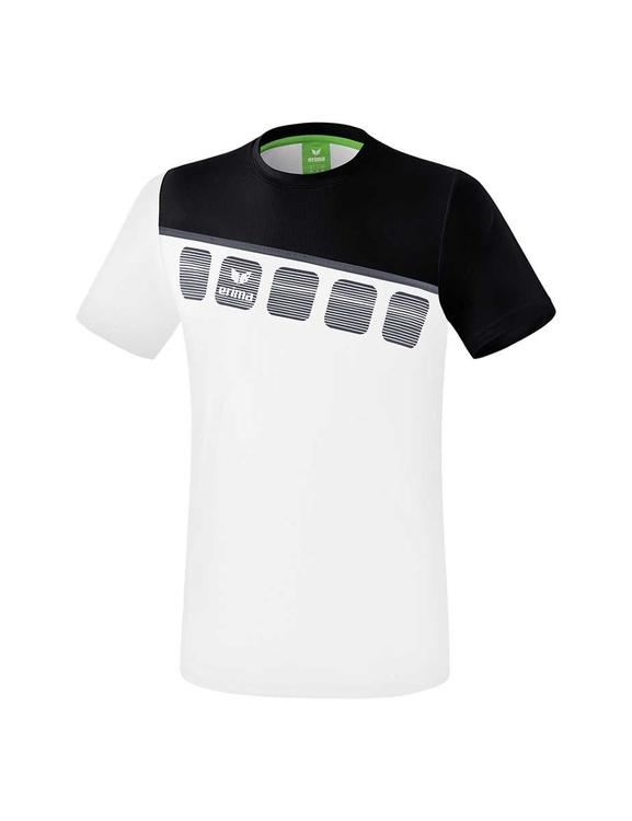 Erima 5-C T-Shirt Erwachsene wei?/schwarz/dunkelgrau 1081903 Gr. S