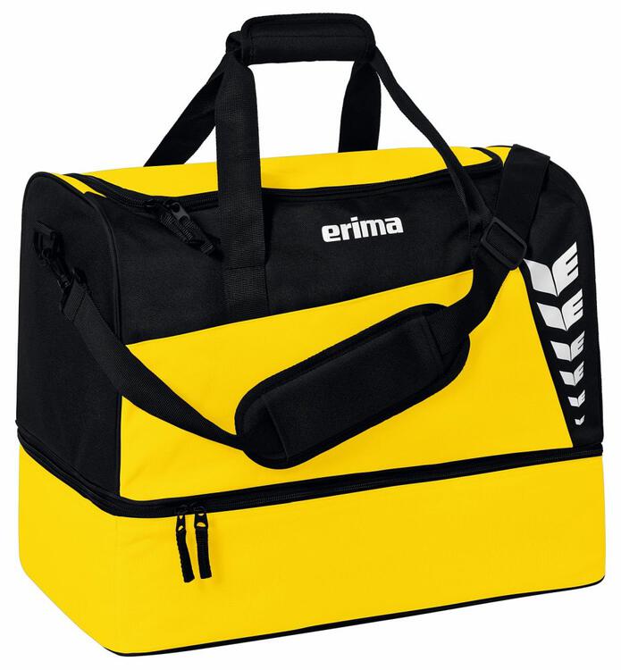 Erima SIX WINGS Sporttasche mit Bodenfach gelb/schwarz Gr??e: S