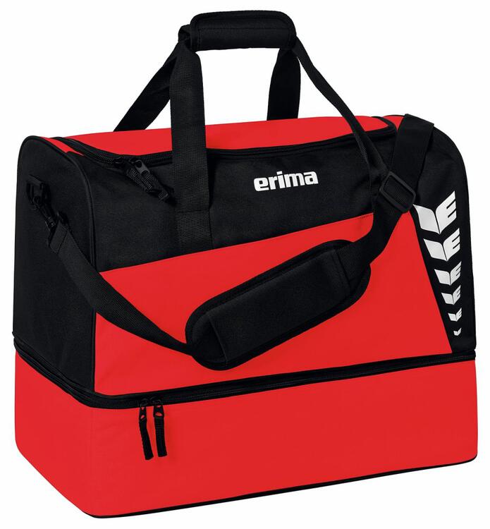 Erima SIX WINGS Sporttasche mit Bodenfach rot/schwarz Gr??e: M