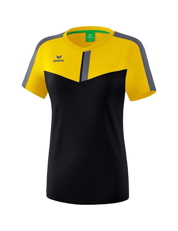 Erima Squad T-Shirt gelb/schwarz/slate grey Damen 1082016 Gr. 34