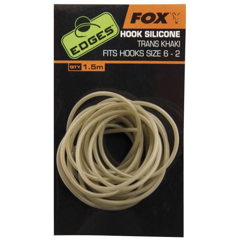 FOX Edges Hook Silicone Gr.6+ 1,5m Trans Khaki (2,43 € pro 1 m)