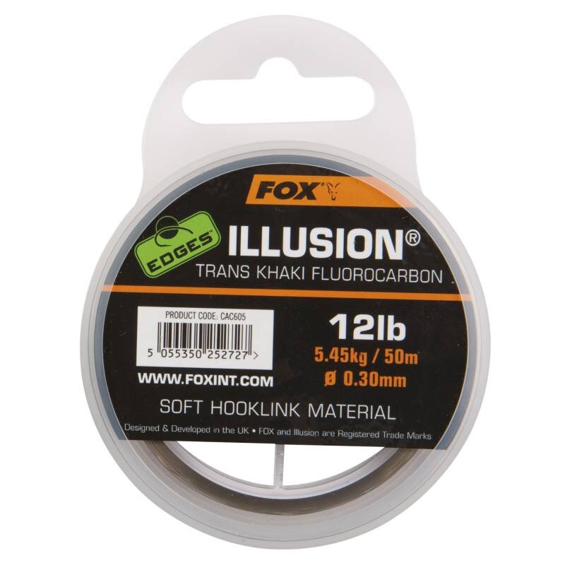 FOX Edges Illusion Soft Hooklink 0,35mm 7,27kg 50m Trans... (0,19 € pro 1 m)