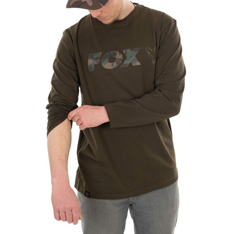 FOX Long Sleeve T-Shirt S Khaki/Camo