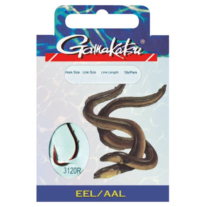 GAMAKATSU Hook LS-3120 Aal 70cm Gr.1 0,35mm Rot 10Stk. (6,41 € pro 1 m)
