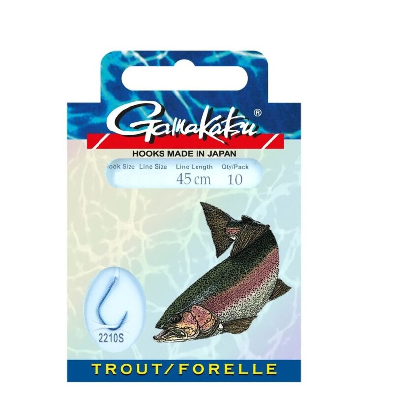 GAMAKATSU Hook LS-2210 Forelle 45cm Gr.12 0,14mm Blau 10Stk.