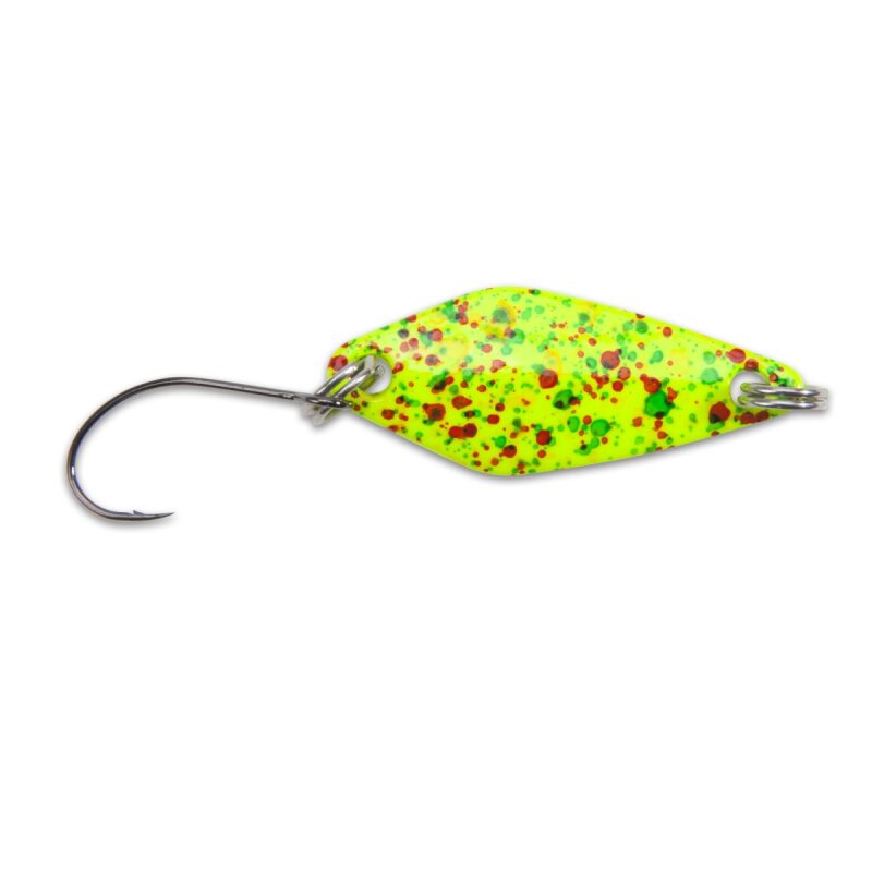 IRON TROUT Spotted Spoon 2g Chartreuse Spotted