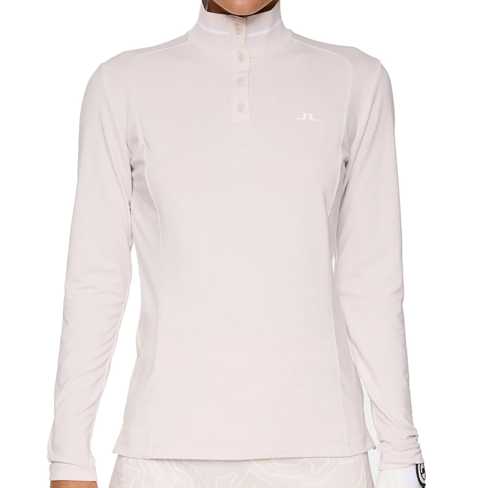 'J.Lindeberg Golf Hertta Damen Langarm Polo grau/lilac' von J.LINDEBERG