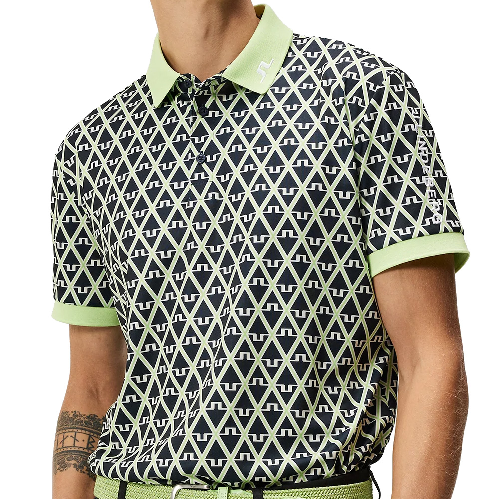 'J.Lindeberg Golf TourTech Print Herrenpolo reg nav/grÃ¼n' von J.LINDEBERG