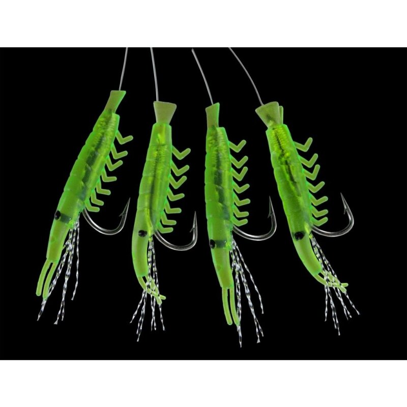 JENZI Makrelen-Shrimp-Vorfach 4 Arme Gr.4 150cm 0,6mm 0,4mm Green