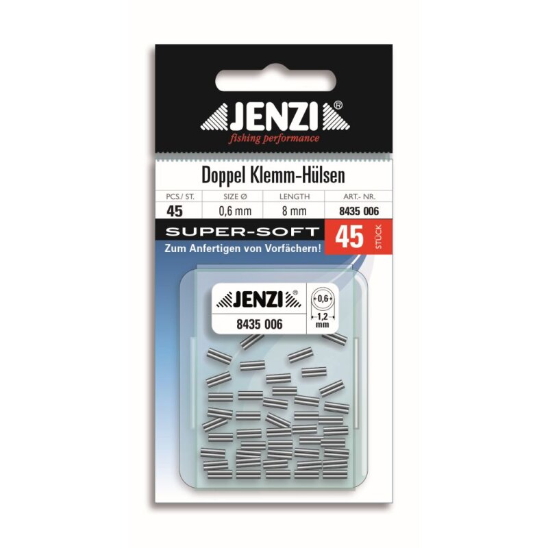 JENZI Quetsch Doppel Klemm Hülsen 0,6mm 45Sk. JENZI Quetsch Doppel Klemm Hülsen 0,6mm 45Sk.