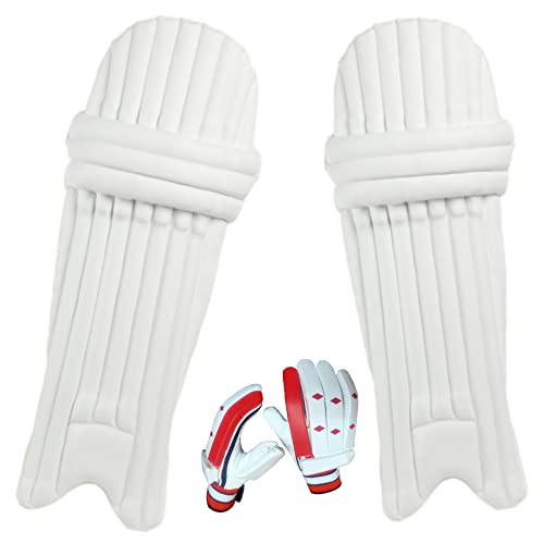 Kalindri Sports Player Protection Cricket Accessories (Youth, Leg Pad with Batting Gloves)