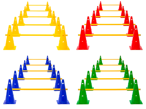 Kegelhürden (5er Set), 4 Farben - Höhe: 38 cm von Teamsportbedarf.de