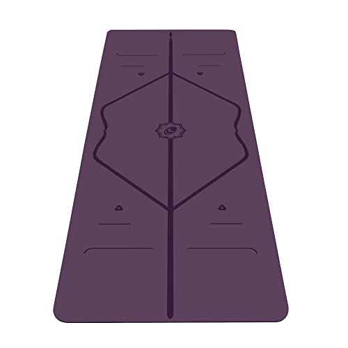 LIFORME Yogamatte - Die Weltweit Beste Umweltfreundliche, rutschfeste Yoga Matte Mit Dem Originalen Einzigartigen Ausrichtungsmarkierungssystem - Biologisch Abbaubare Matte - Purple von LIFORME