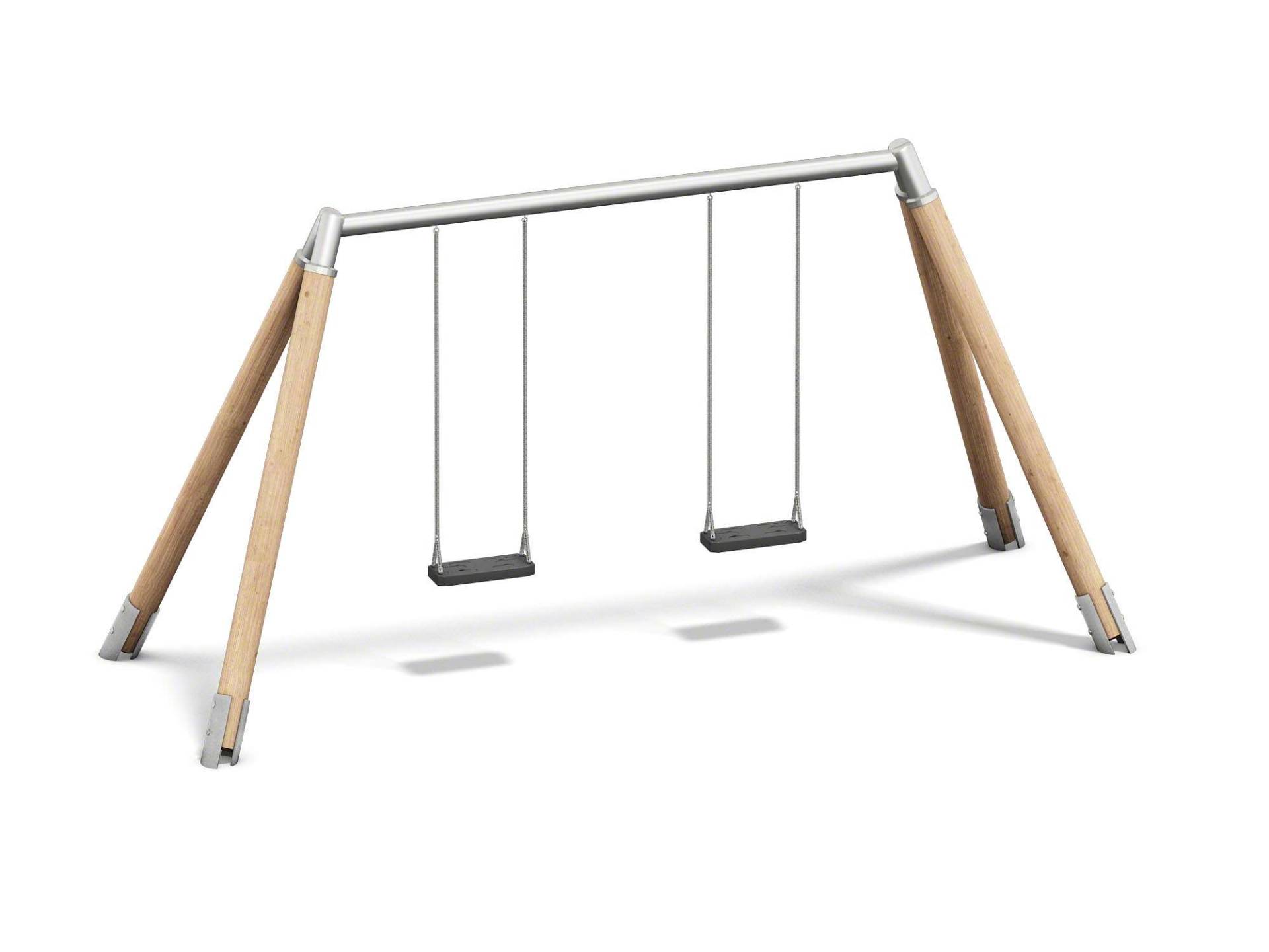 Playparc Doppelschaukel "Holz/Metall", Aufhängehöhe 245 cm von Playparc