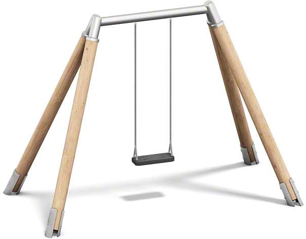 Playparc Einzelschaukel "Holz/Metall", Aufhängehöhe 245 cm von Playparc