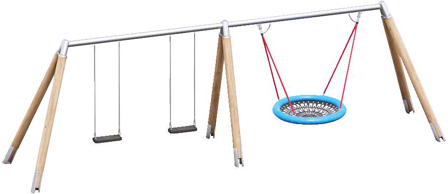 Playparc Schaukelanlage mit Vogelnest "Holz/Metall", Aufhängehöhe 200 cm von Playparc