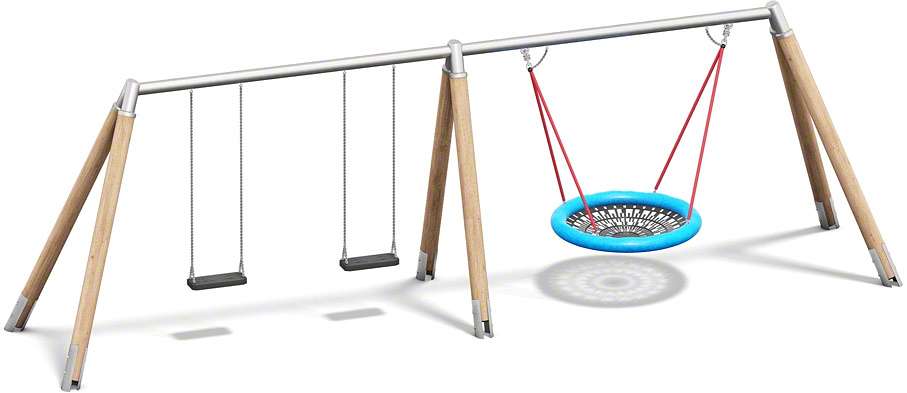 Playparc Schaukelanlage mit Vogelnest "Holz/Metall", Aufhängehöhe 245 cm von Playparc