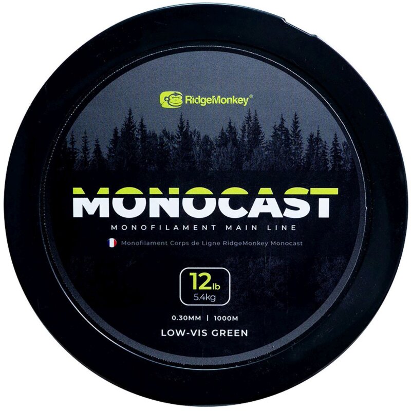 RIDGEMONKEY MonoCast 0,3mm 5,4kg 1000m Low-Vis Green (0,02 € pro 1 m)