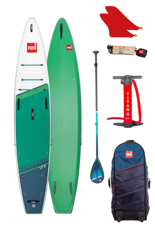 Red Paddle 13&apos;2" x 30" Voyager+ MSL HT SUP Board Paket von Red Paddle SUP