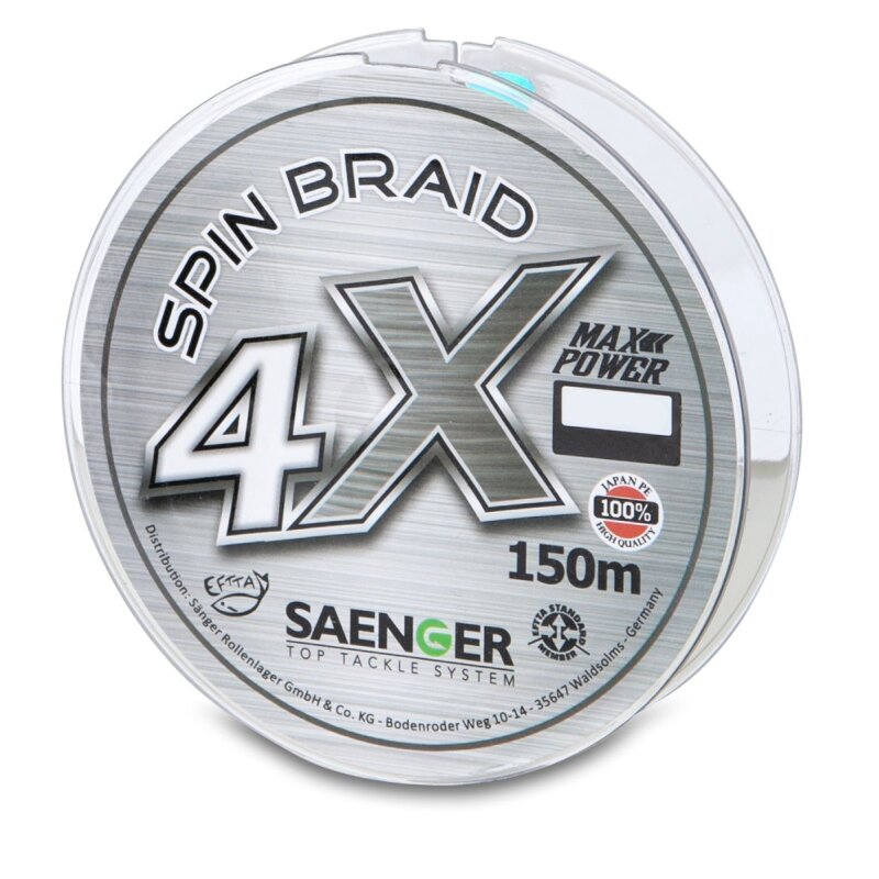 SÄNGER 4 X Spin Braid 0,21mm 15,8kg 150m Light Grey (0,05 € pro 1 m)