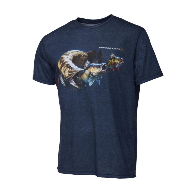 SAVAGE GEAR Cannibal Tee M Blue Melange