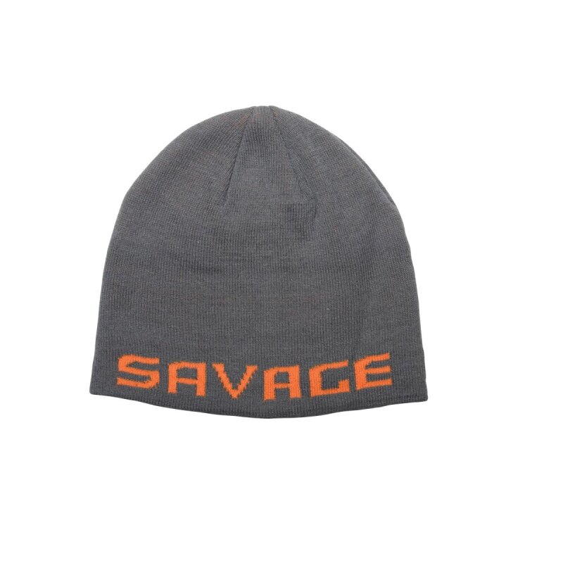 SAVAGE GEAR Logo Beanie OneSize Rock Grey/Orange