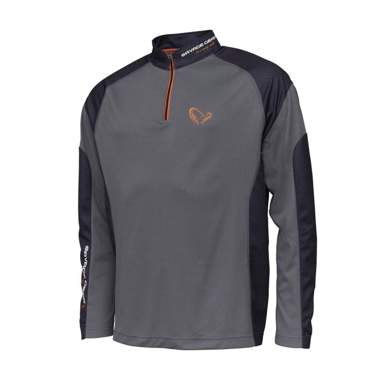 SAVAGE GEAR Tournament Shirt 1/2 Zip XXL Sedona Grey