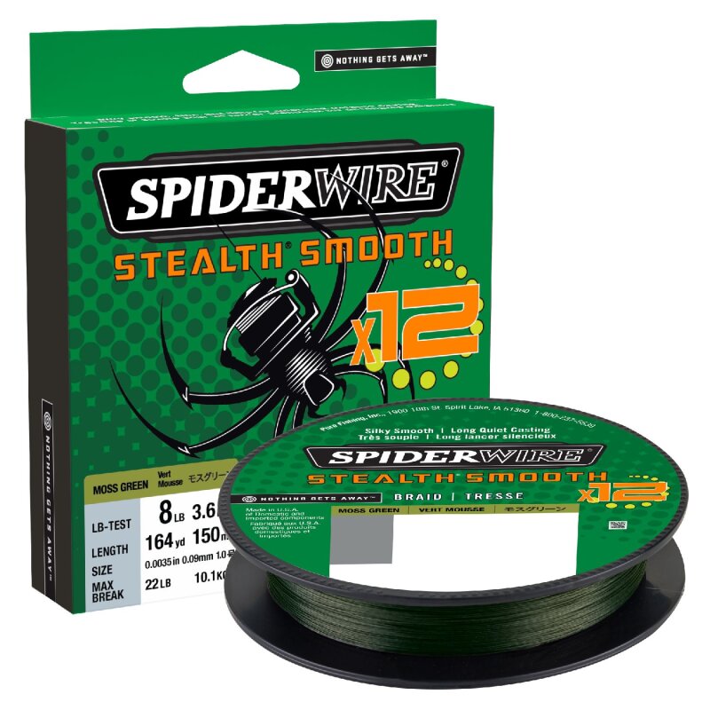 SPIDERWIRE Stealth Smooth 12 Braid 0,11mm 10,3g 150m Moss... (0,15 € pro 1 m)