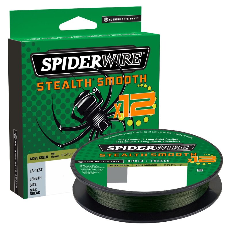 SPIDERWIRE Stealth Smooth 12 Braid 0,06mm 5,4kg 150m Moss... (0,15 € pro 1 m)