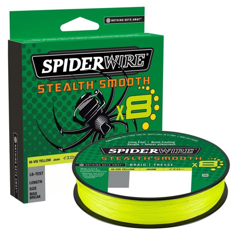 SPIDERWIRE Stealth Smooth 8 0,11mm 10,3kg 150m Hi-Vis Yellow (0,10 € pro 1 m)