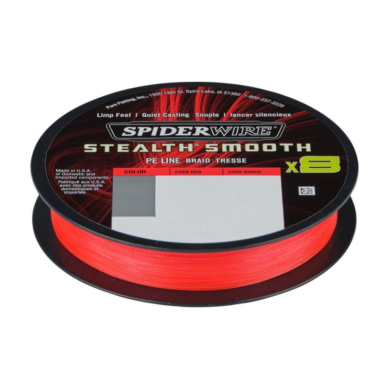 SPIDERWIRE Stealth Smooth X8 0,06mm 5,5kg 150m Code Red (0,10 € pro 1 m)