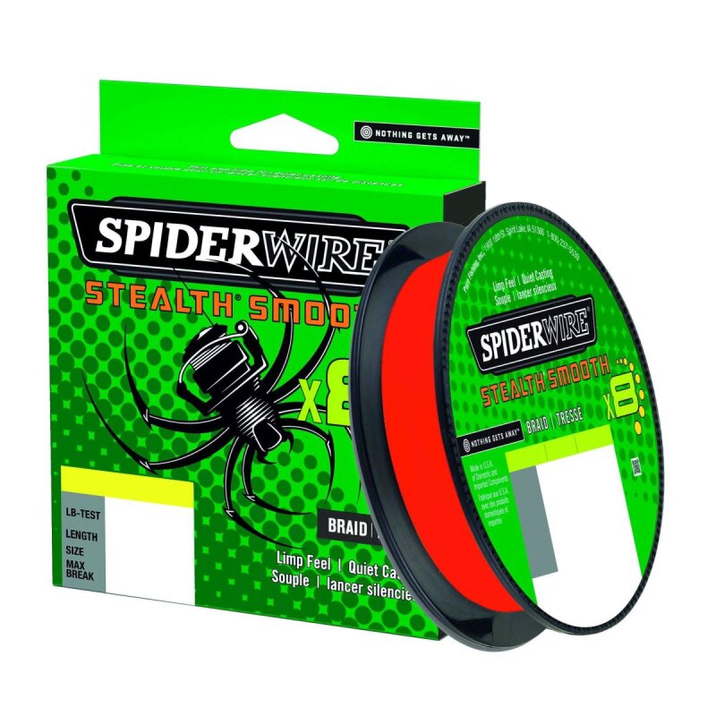 SPIDERWIRE Stealth Smooth X8 0,08mm 6kg 150m Code Red (0,10 € pro 1 m)