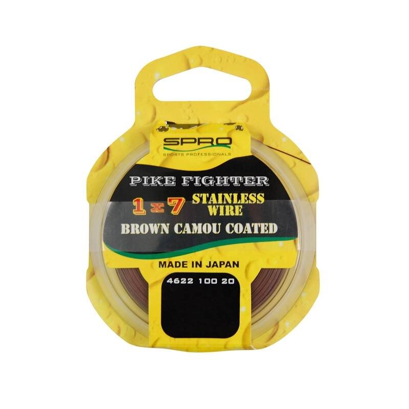 SPRO Pike Fighter 1x7 Coated Wire 0,50mm 18,2kg 20m Brown (0,58 € pro 1 m)